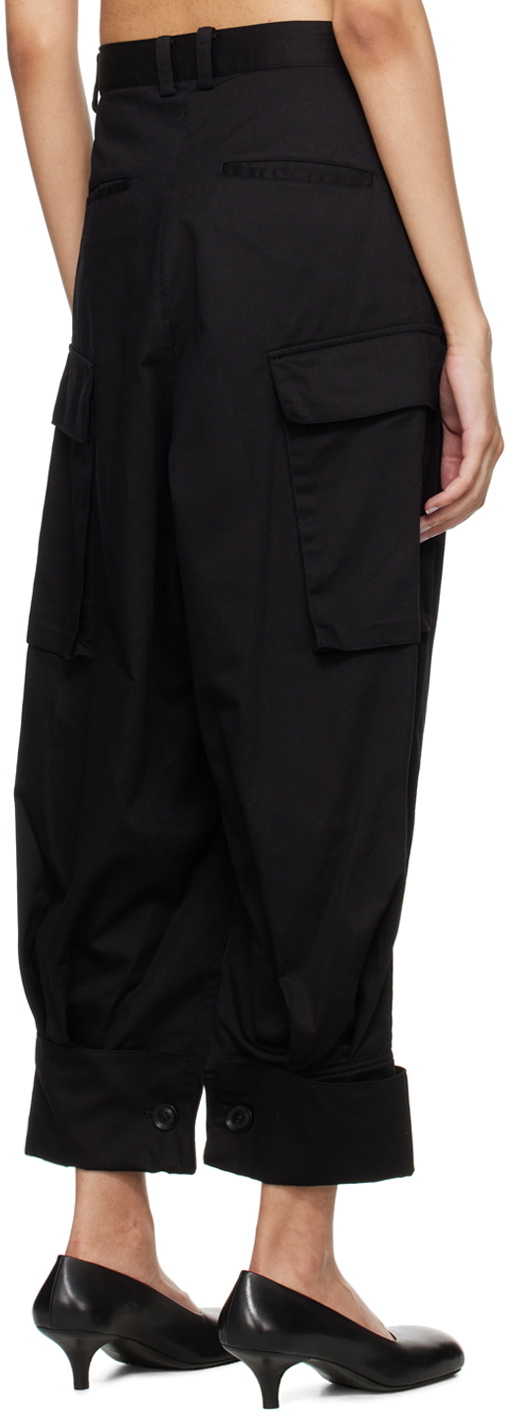 Y's Black Bellows Pocket Trousers