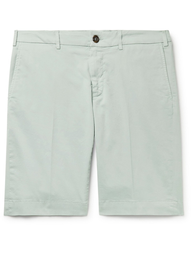 Photo: CANALI - Stretch-Cotton Twill Shorts - Green