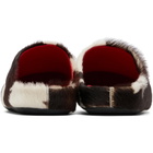 Marni White & Brown Fussbett Sabot Slip-on Loafers