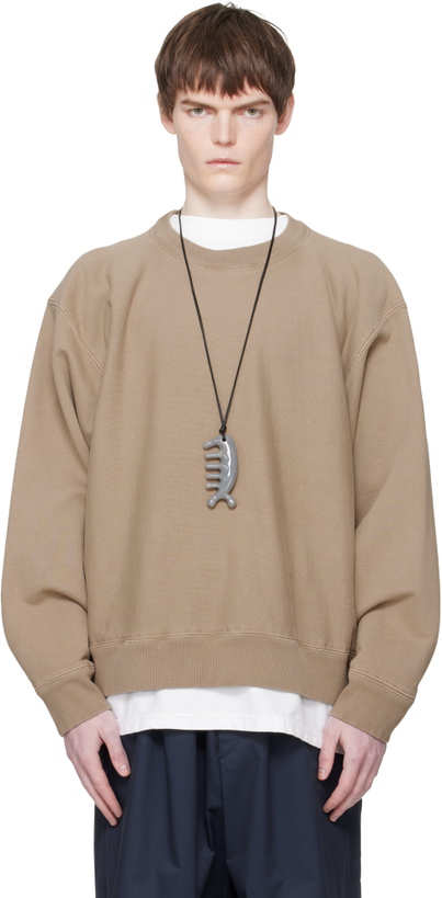 Photo: Hed Mayner Brown Embroidered-Logo Sweatshirt