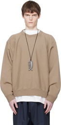 Hed Mayner Brown Embroidered-Logo Sweatshirt