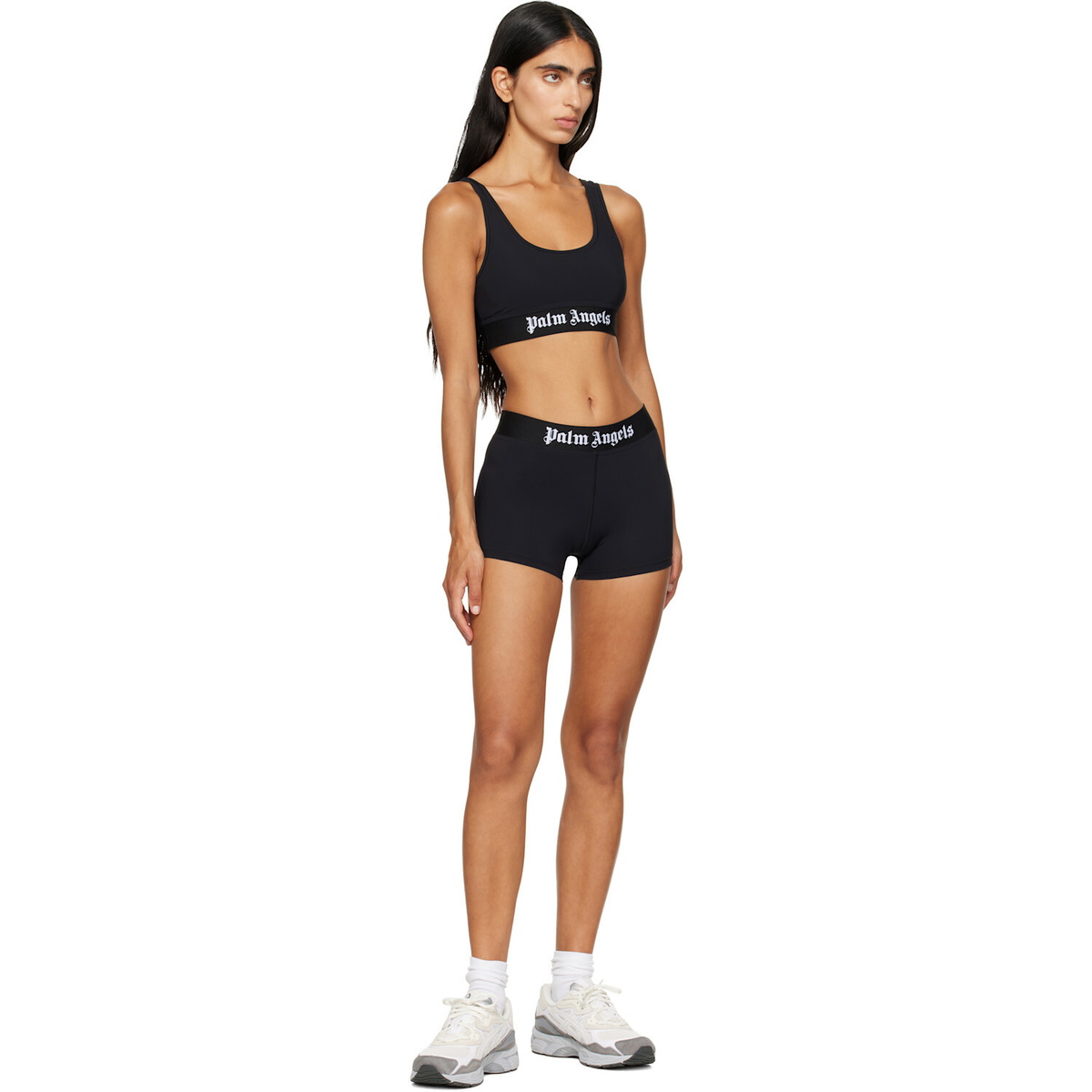 Palm Angels Black Classic Logo Sport Shorts