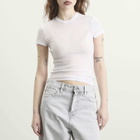 SKIMS Women's Sheer Cotton Crewneck Standard T-Shirt in Snow