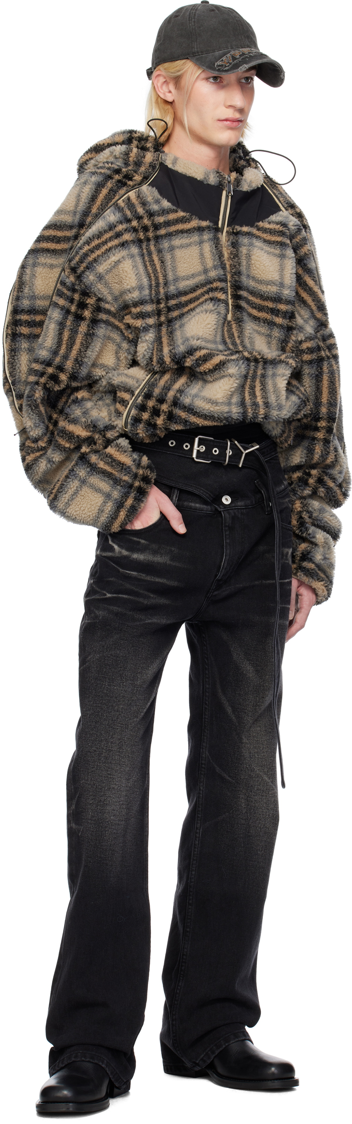 Y/Project Black Wrap Belt Jeans