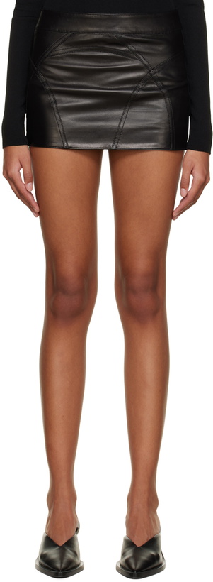 Photo: BOYAROVSKAYA Black PastaLTH Leather Miniskirt