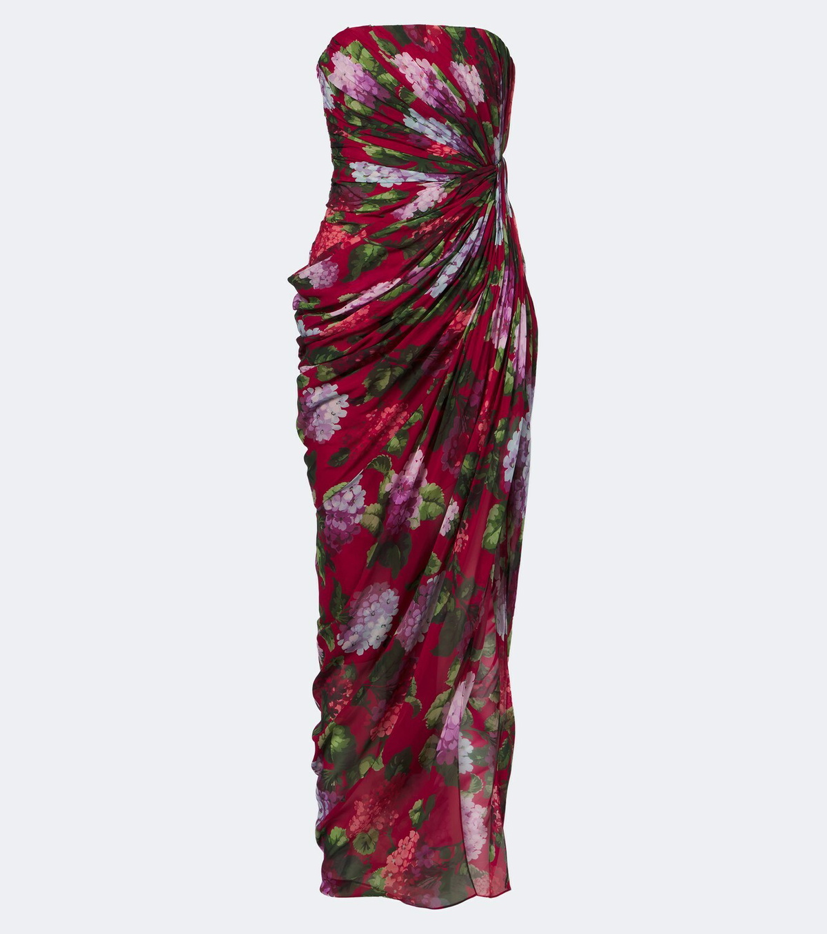 Carolina Herrera Floral silk chiffon bustier dress