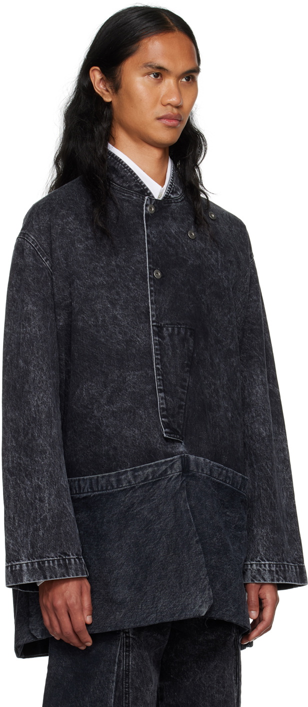 T/SEHNE Black Acid Wash Denim Jacket