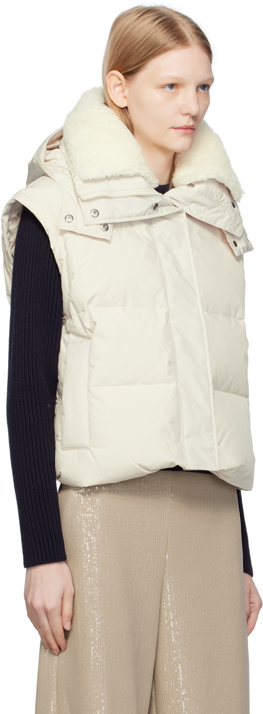 Yves Salomon White Belted Down Vest