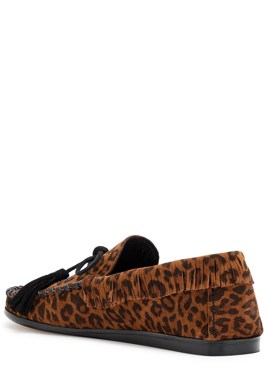 Isabel Marant étoile Fitza Fringed Leopard Suede Loafers