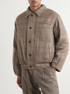 Kartik Research - Moni Padded Wool and Silk-Blend Blouson Jacket - Brown