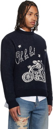 Carne Bollente Navy 'Ménage à Trois Oh La La' Sweater