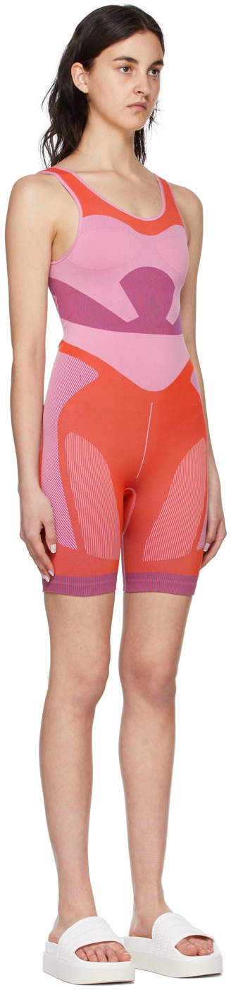 adidas by Stella McCartney Pink & Orange Polyester Playsuit