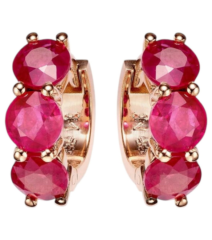 Photo: Ileana Makri 18kt rose gold hoop earrings with rubies