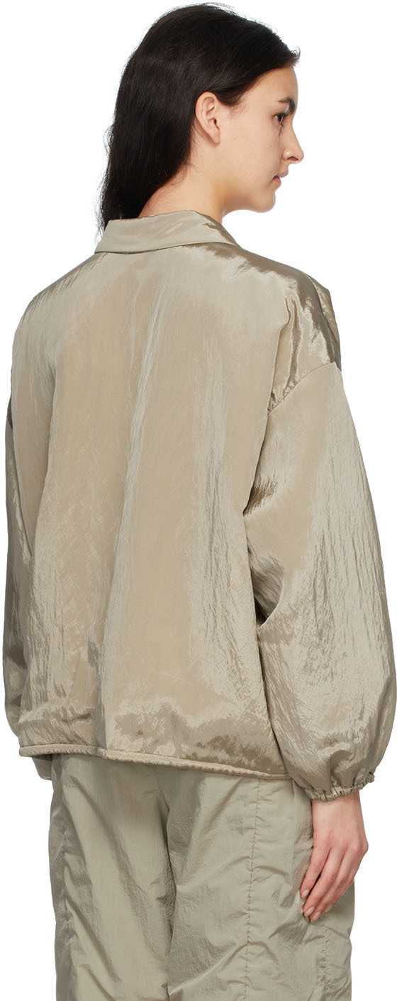 AMOMENTO Khaki Silky Padded Blouson Jacket AMOMENTO