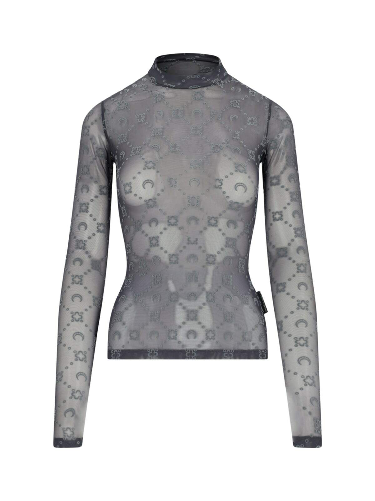 Marine Serre Top moonogram Mesh Flock