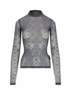 Marine Serre Top moonogram Mesh Flock