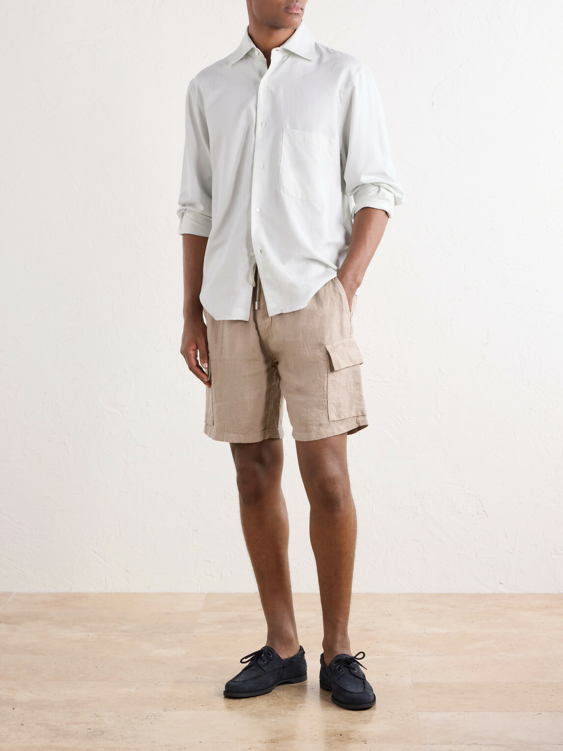 Vilebrequin - Baie Straight-Leg Linen Drawstring Cargo Shorts - Neutrals
