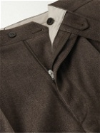 Stòffa - Tapered Pleated Wool Trousers - Brown