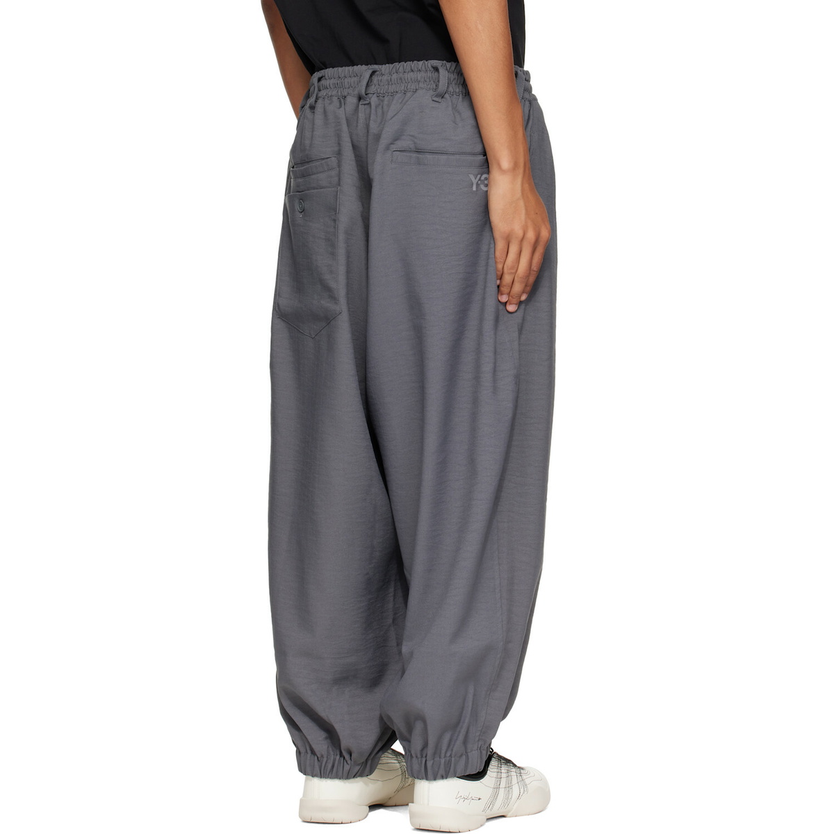 Y-3 Gray Sport Uniform Cuffed Trousers