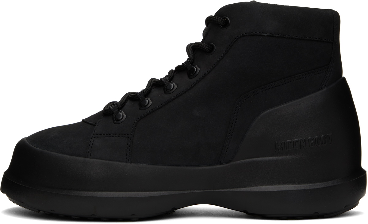 Moon Boot Black Luna Trek Mid Nubuck Boots Moon Boot