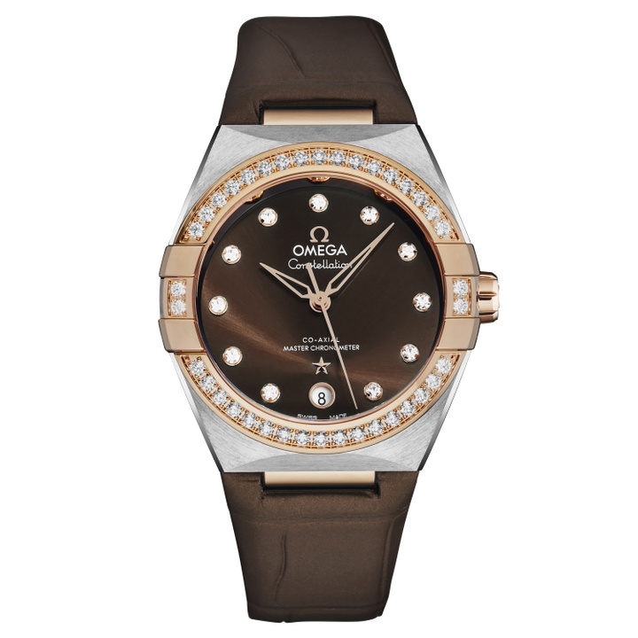 Photo: Omega Constellation Automatic Chronometer Diamond Brown Dial Ladies Watch 131.28.36.20.63.001