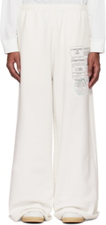 MM6 Maison Margiela White Newspaper Print Sweatpants