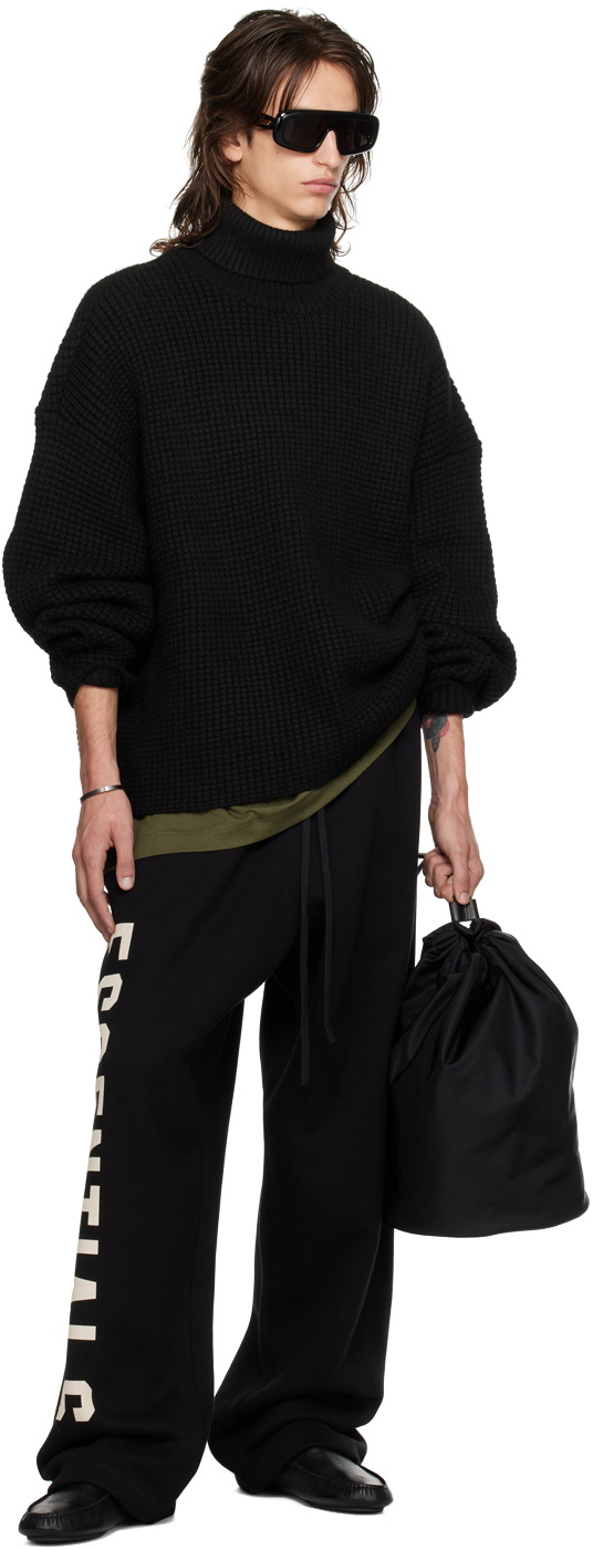 Fear of God ESSENTIALS Black Waffle Turtleneck Fear Of God Essentials