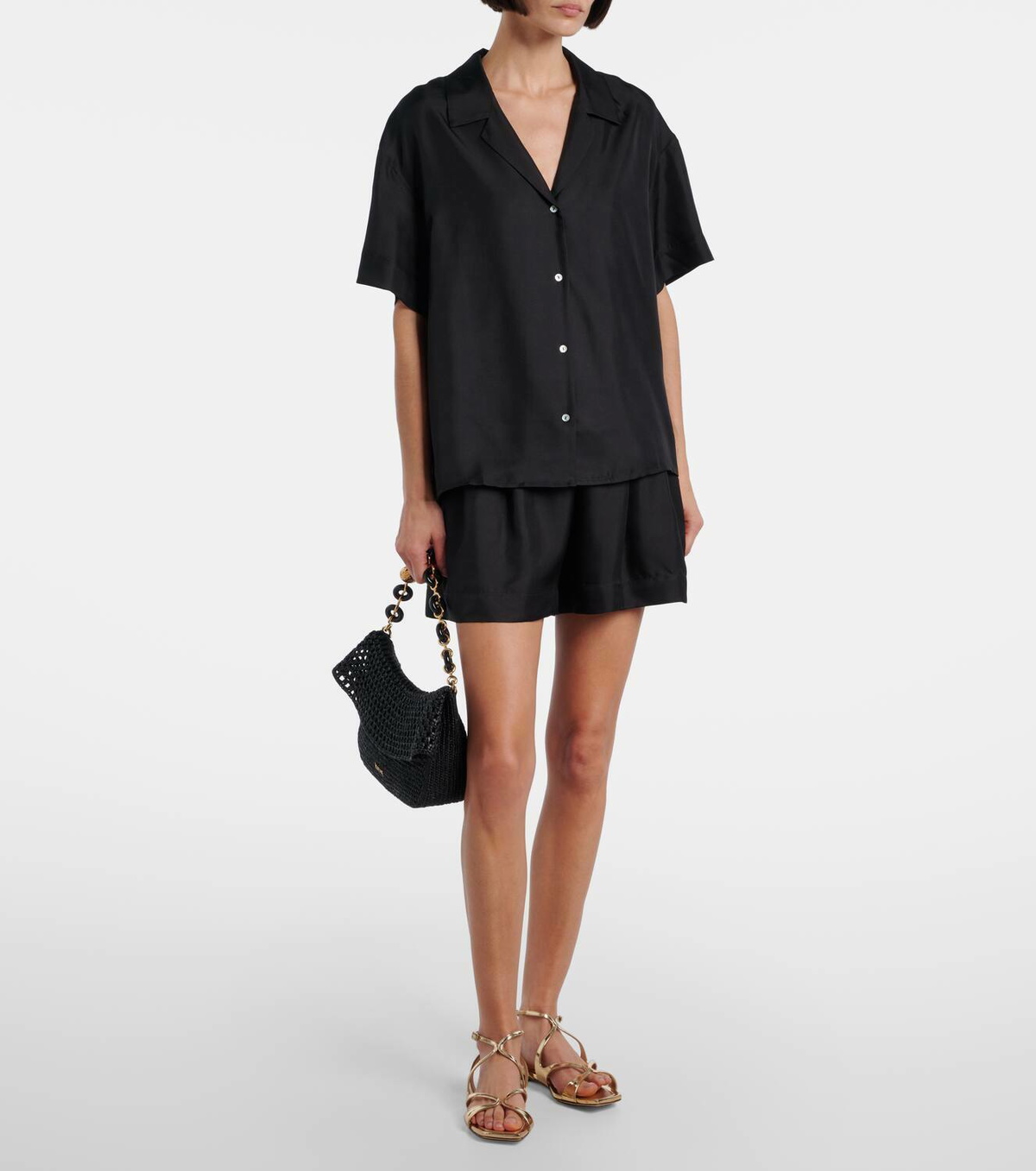 Asceno Zurich silk twill shorts
