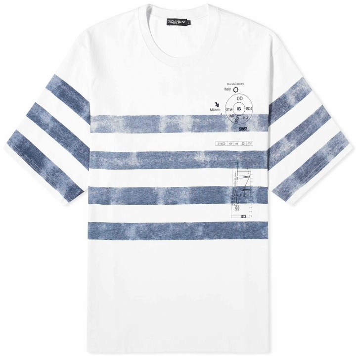 Photo: Dolce & Gabbana Men's Marina Stripe T-Shirt in White