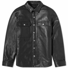 Rick Owens Men's Leather Overshirt in Black