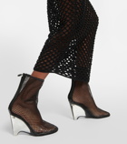 Alaïa La Cage mesh and PVC wedge ankle boots