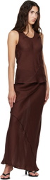 Baserange Brown Lava Maxi Skirt