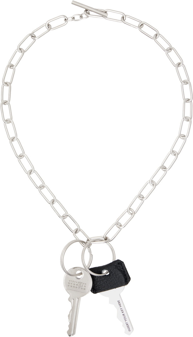 MM6 Maison Margiela Silver Numeric Signature Key Necklace