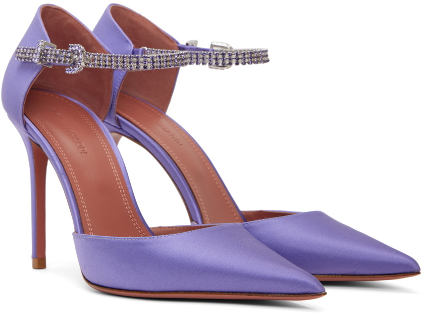 Amina Muaddi Purple Silk High Heel Pumps main image 0