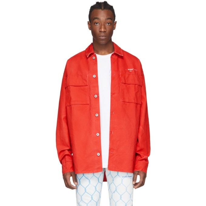 Photo: Off-White Red Denim Arrows Over Shirt