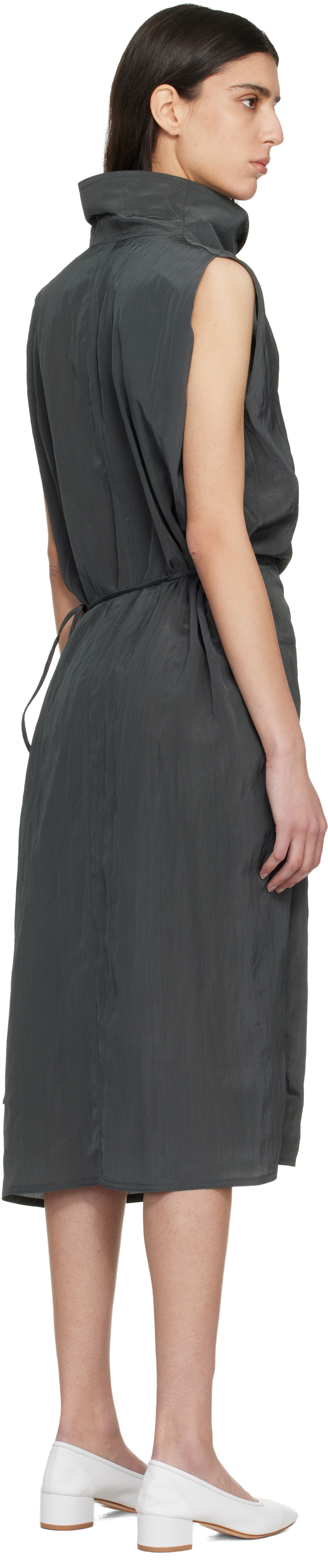 LE17SEPTEMBRE Black Celia Wrap Midi Dress