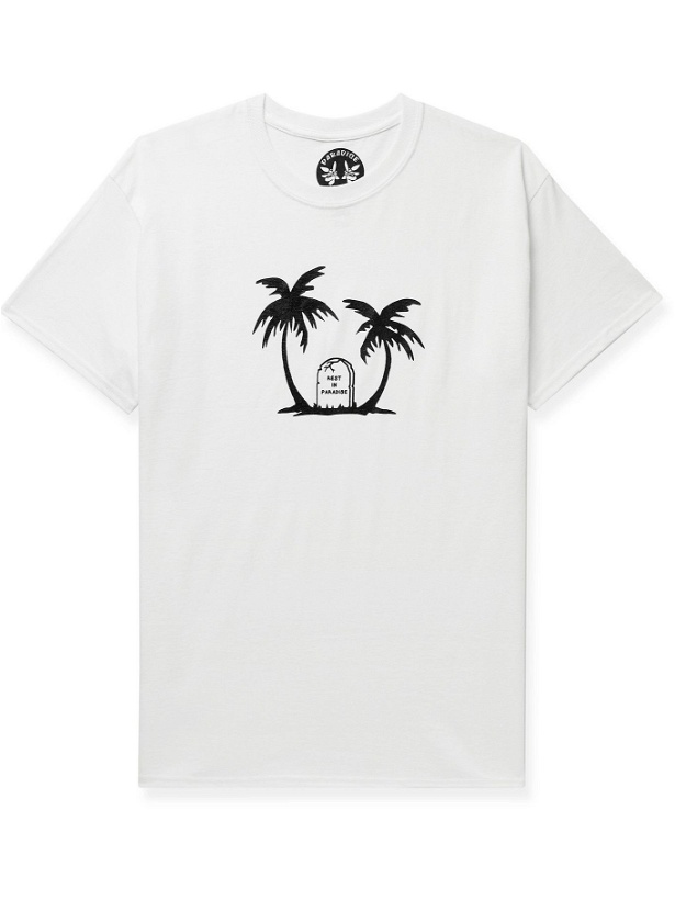 Photo: PARADISE - Rest in Paradise Printed Cotton-Jersey T-shirt - White
