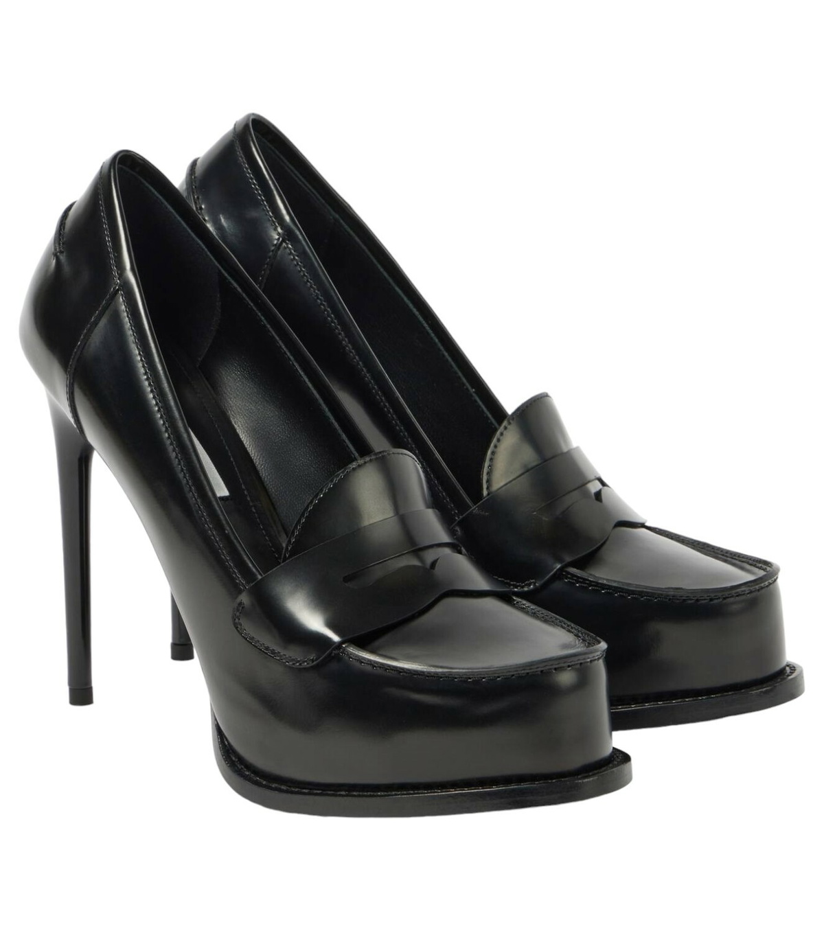 【VICTORIA BECKHAM】 Embellished leather platform loafers Victoria Beckham Embellished Leather Platform Loafers in