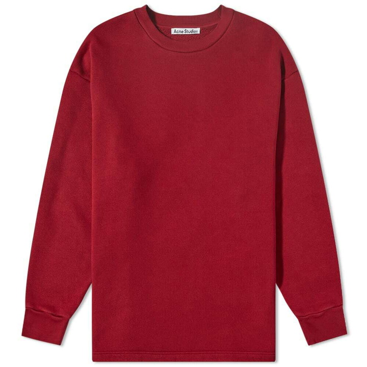 Photo: Acne Studios Men's Fin Circle Logo Crew Sweat in Burgundy