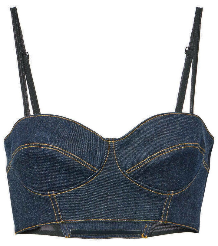 Photo: Alaïa Denim bra top