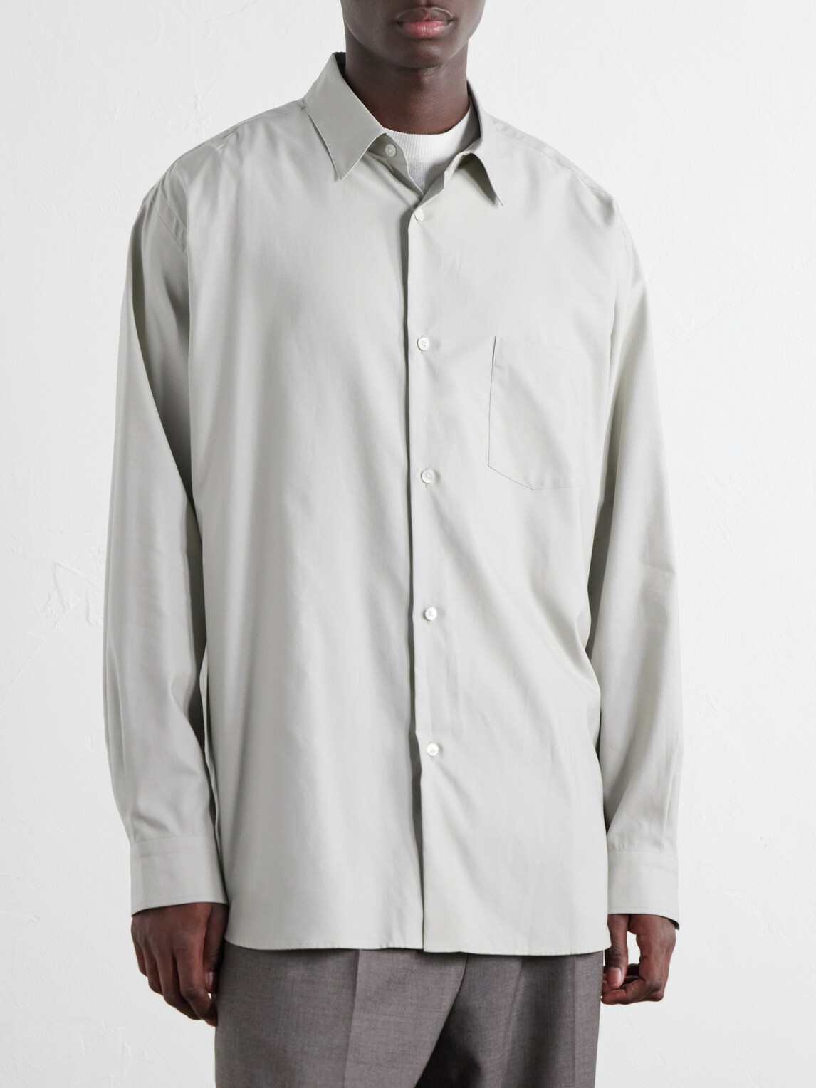 ssstein - Cotton-Satin Shirt - Gray