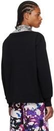 Dries Van Noten Black Off-The-Shoulder Sweatshirt