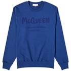 Alexander McQueen Men's Graffiti Logo Crew Sweat in Midnight Blue