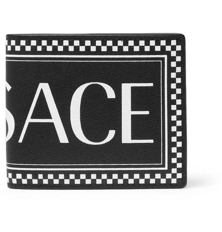 Photo: Versace - Logo-Print Cross-Grain Leather Billfold Wallet - Men - Black