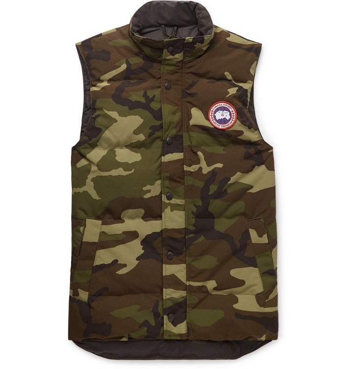 Photo: Canada Goose - Garson Slim-Fit Camouflage-Print Quilted Shell Down Gilet - Men - Green