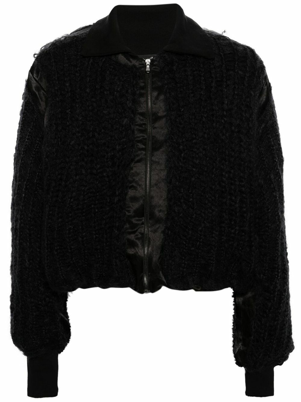 MLGA Black Chunky Knit Bomber Jacket