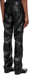 LU'U DAN Black 90's Straight-Leg Faux-Leather Trousers