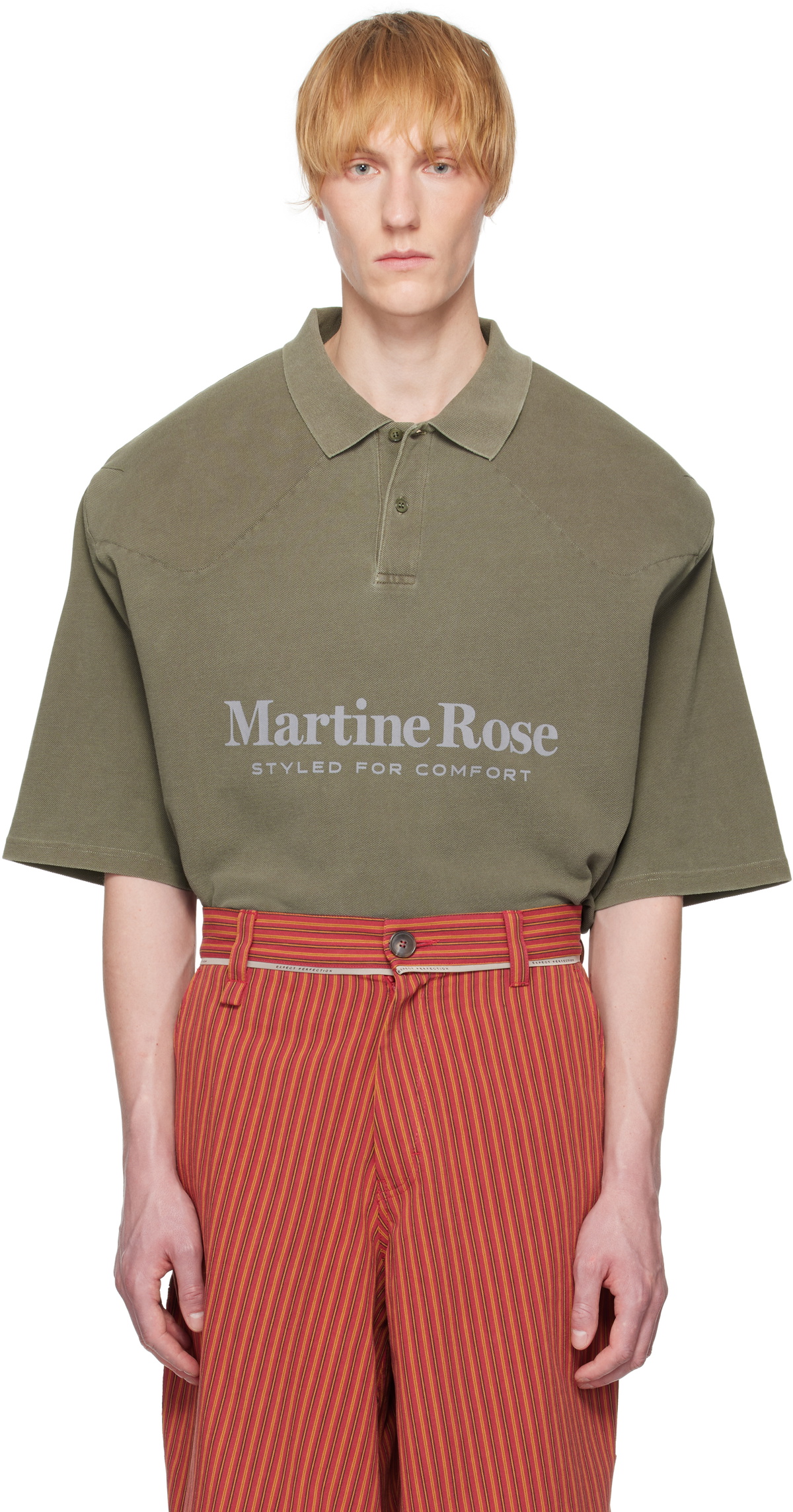 Martine Rose Khaki Padded Polo