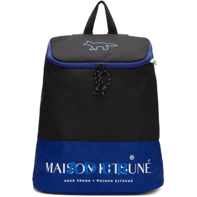 Photo: Maison Kitsune Black ADER Error Edition Layout Backpack