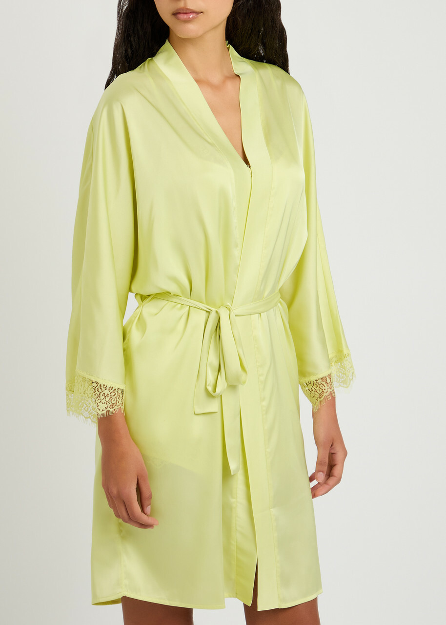 Simone PÉRÈLE Satin Secrets Satin Robe Yellow